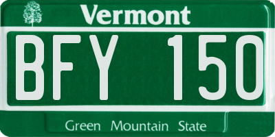 VT license plate BFY150