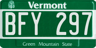 VT license plate BFY297