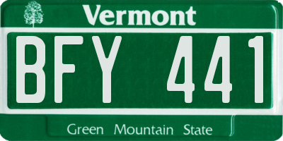 VT license plate BFY441
