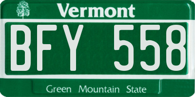 VT license plate BFY558