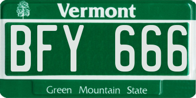 VT license plate BFY666