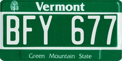 VT license plate BFY677