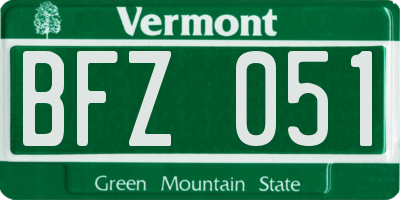 VT license plate BFZ051