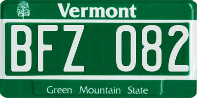 VT license plate BFZ082