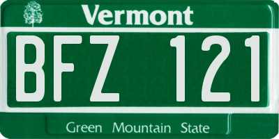 VT license plate BFZ121