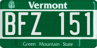VT license plate BFZ151