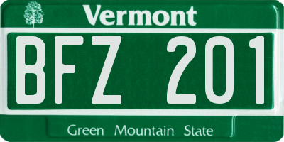VT license plate BFZ201