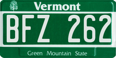 VT license plate BFZ262