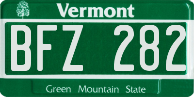 VT license plate BFZ282