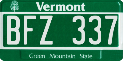 VT license plate BFZ337