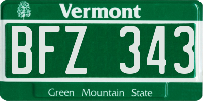 VT license plate BFZ343
