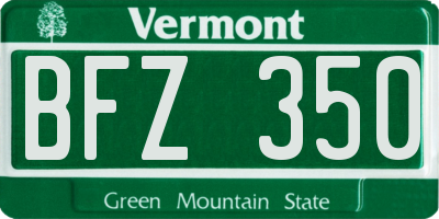 VT license plate BFZ350