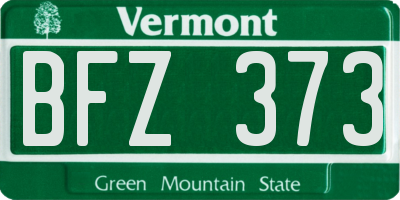 VT license plate BFZ373