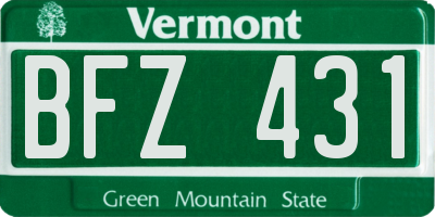 VT license plate BFZ431