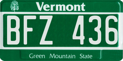 VT license plate BFZ436
