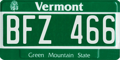 VT license plate BFZ466