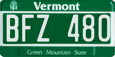 VT license plate BFZ480