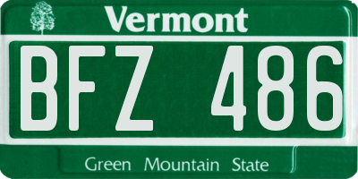 VT license plate BFZ486