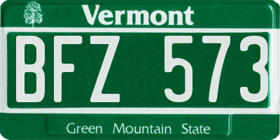 VT license plate BFZ573