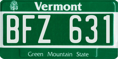 VT license plate BFZ631