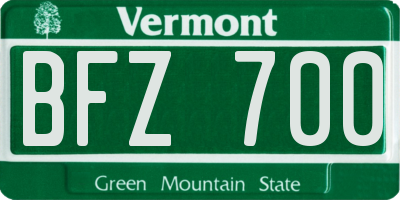VT license plate BFZ700