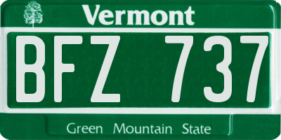 VT license plate BFZ737