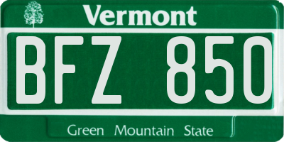 VT license plate BFZ850