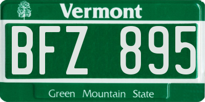 VT license plate BFZ895