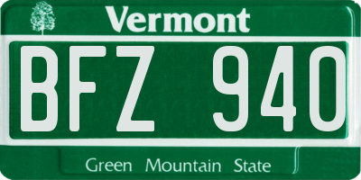 VT license plate BFZ940