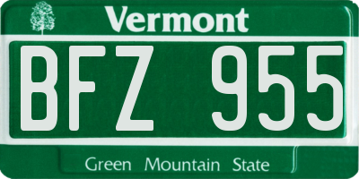 VT license plate BFZ955