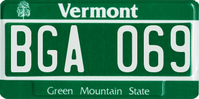 VT license plate BGA069