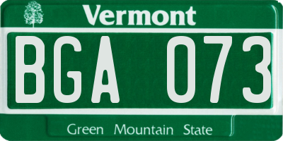 VT license plate BGA073