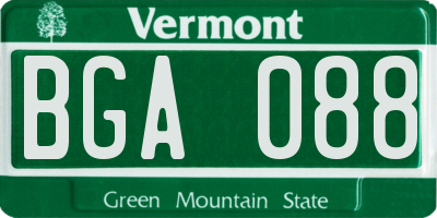 VT license plate BGA088