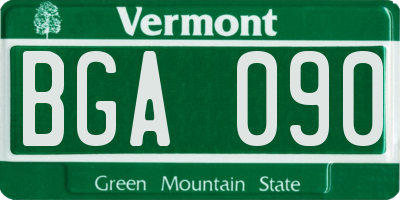 VT license plate BGA090
