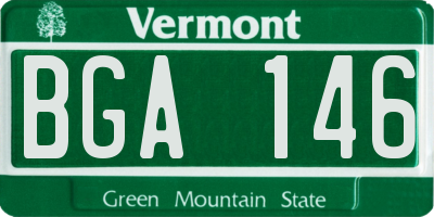 VT license plate BGA146