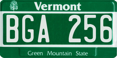VT license plate BGA256