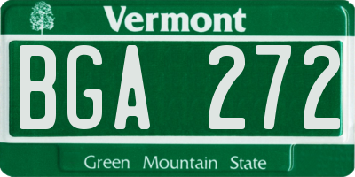 VT license plate BGA272