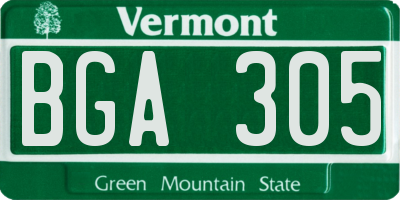 VT license plate BGA305