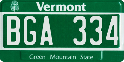 VT license plate BGA334