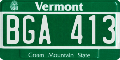 VT license plate BGA413