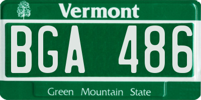 VT license plate BGA486