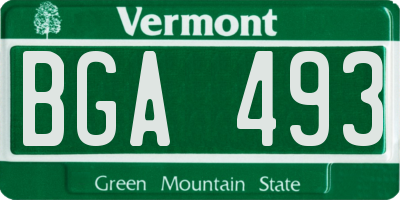 VT license plate BGA493