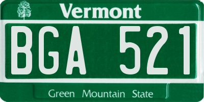 VT license plate BGA521