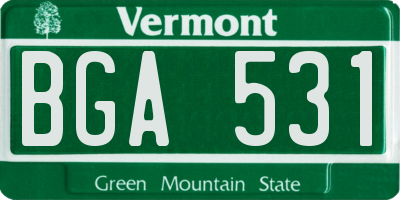 VT license plate BGA531