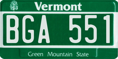 VT license plate BGA551