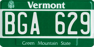 VT license plate BGA629