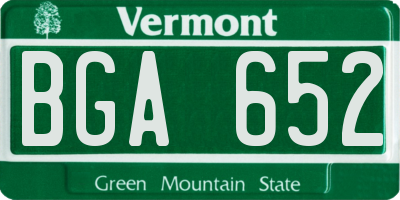 VT license plate BGA652