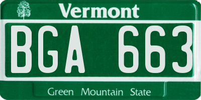 VT license plate BGA663