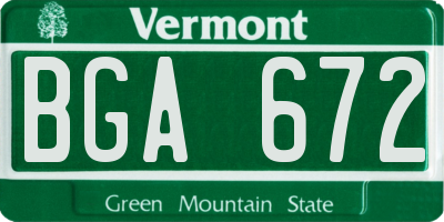 VT license plate BGA672