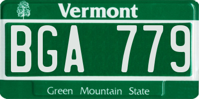 VT license plate BGA779